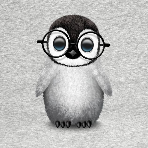 Cute Baby Penguin Wearing Eye Glasses by jeffbartels